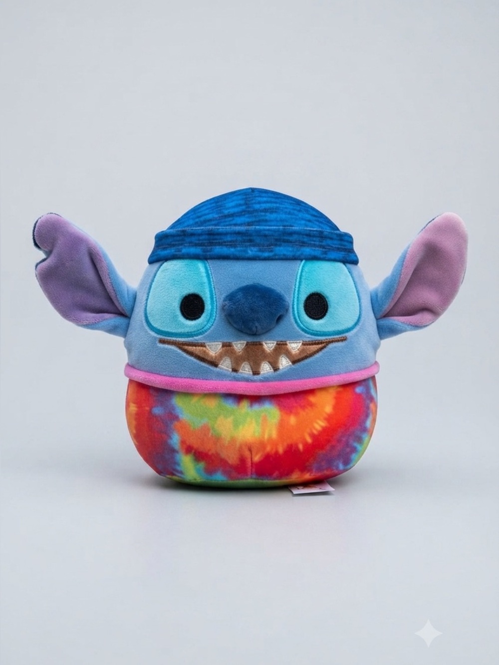 Squishmallows Disney Stitch Wearing Beanie and Tie Dye Shirt 7" Plush NWT